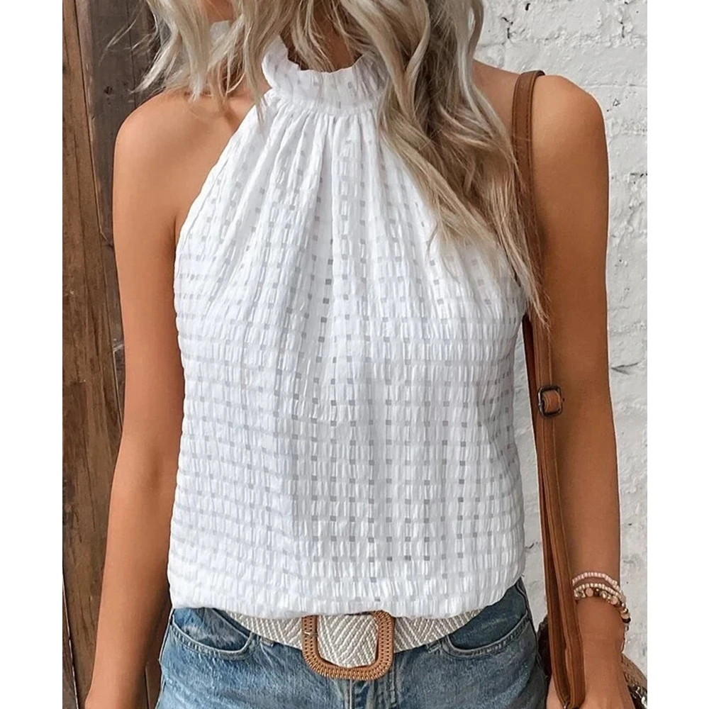 

Wepbel Popular Summer Tank Tops Women Solid Color Sleeveless Camisole Vests Casual Streetwear Fashion Tank Tops