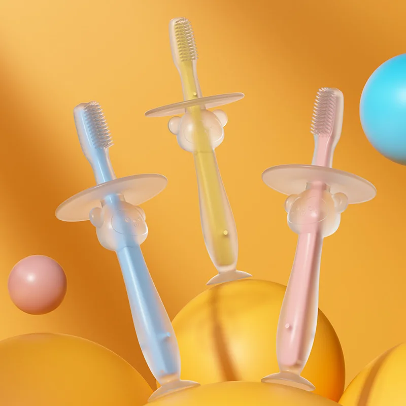 Детская зубная щетка детская Силиконовая для детей с присоской уход за полостью