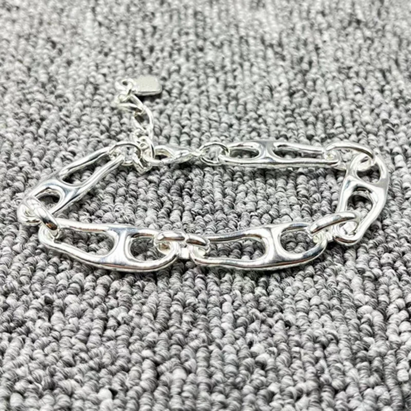 

Высококачественный Изысканный роскошный браслет из серебра 925 пробы с гальваническим покрытием в европейском и американском стиле, подаро...