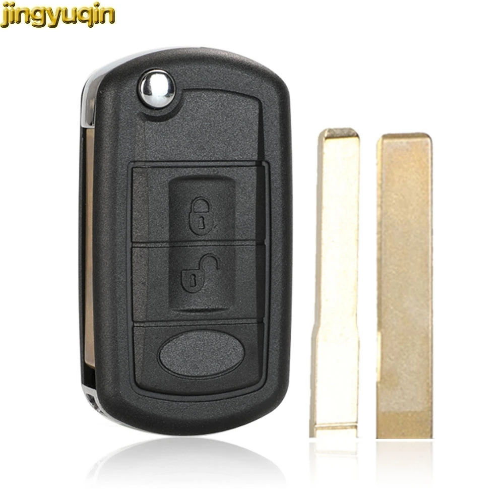 

Jingyuqin Flip Remote Car Key Shell For LAND ROVER Discovery 3 Range Rover Sport LR3 Evoque HU92 HU101 3 Buttons Replacement Fob