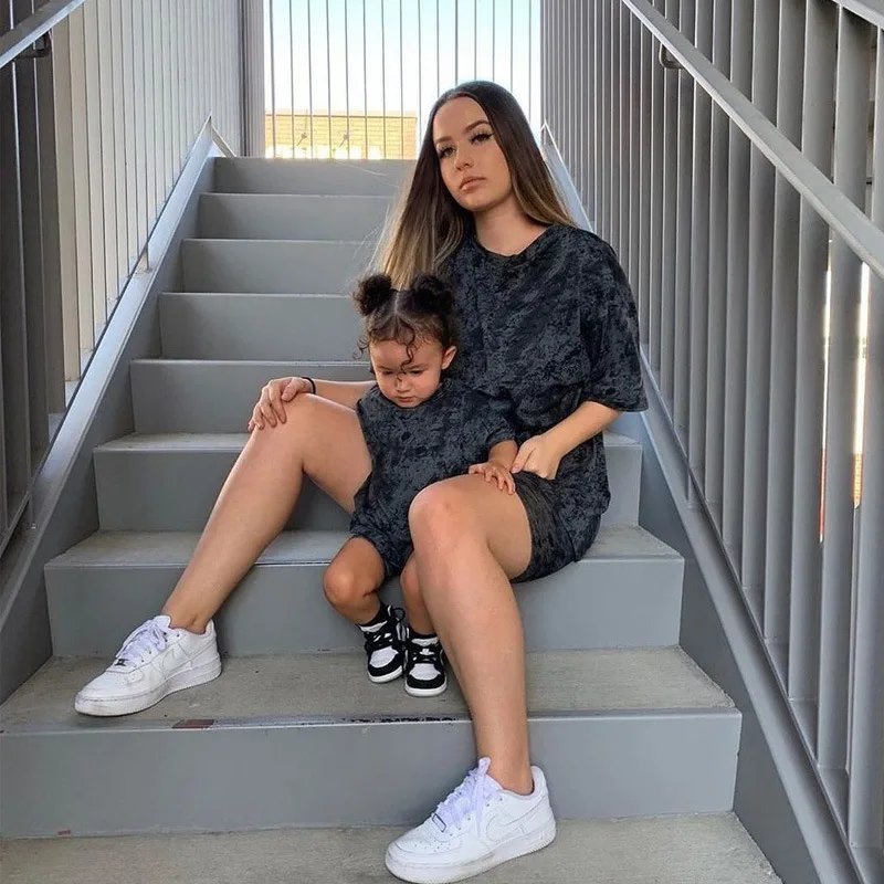 Семейная летняя Милая рубашка для мамы и ребенка модная семейная Одинаковая