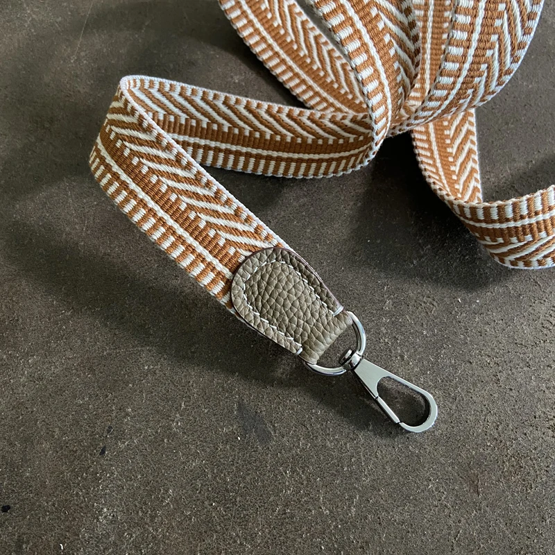 Evelyn Bag With Shoulder Strap Color Woven Canvas Shoulder Strap All-match Leather Diagonal Bag Strap Accessories