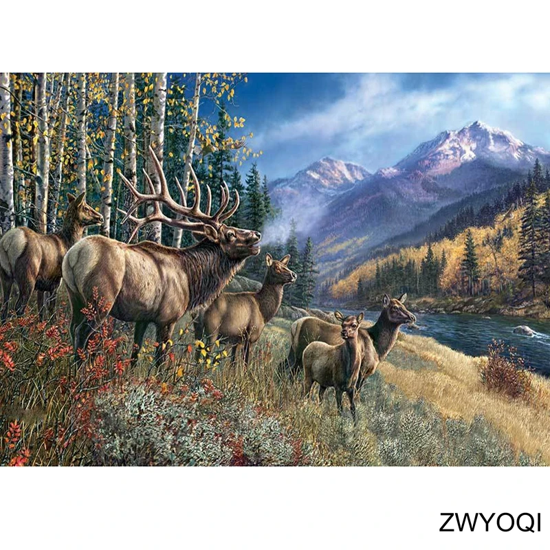 

Алмазная вышивка «сделай сам», вышивка крестиком, лес, полная круглая алмазная живопись, горы, озеро, полная квадратная Алмазная мозаика, Си...