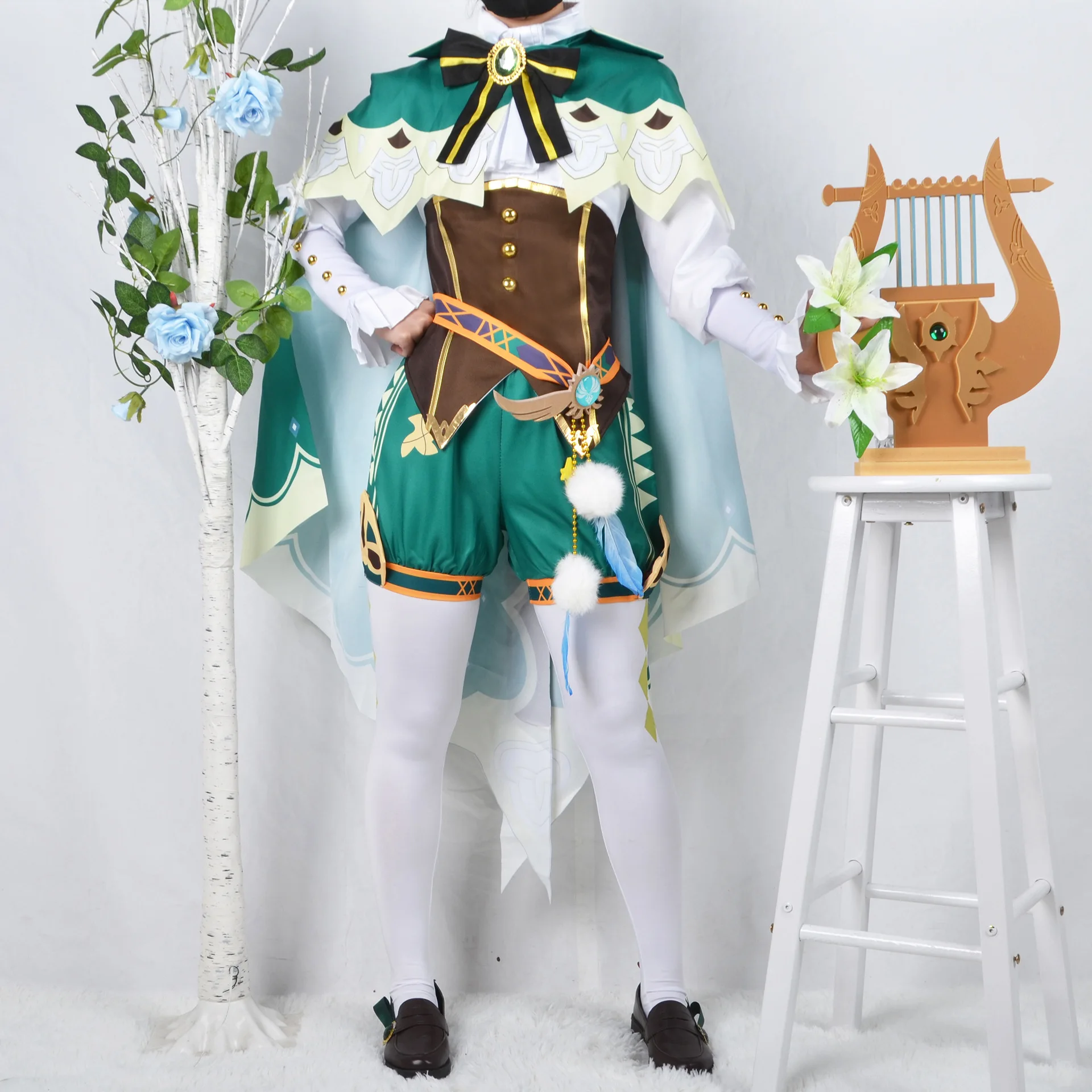 

Wendi Windy Genshin Impact Venti Barbatos Cosplay Costume Uniform Wig Anime Chinese Style Halloween Costumes For Women Game