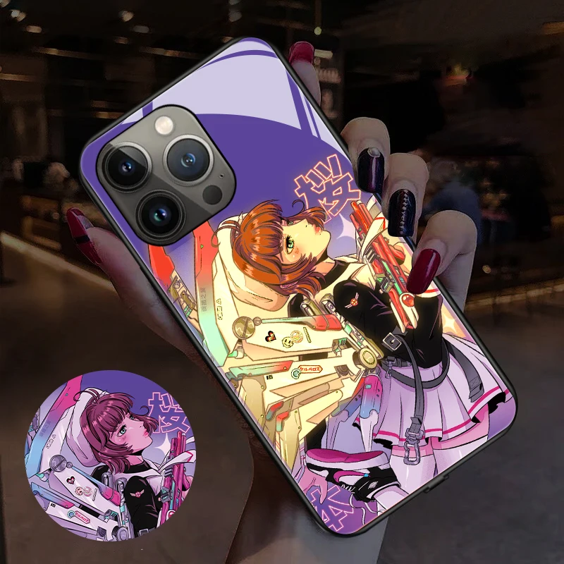 Cyberpunk Anime Birthday Gift LED Light Glowing Luminous Phone Case for Samsung S21 S22 S23 Note 10 20 A14 A54 A73 Plus Ultra