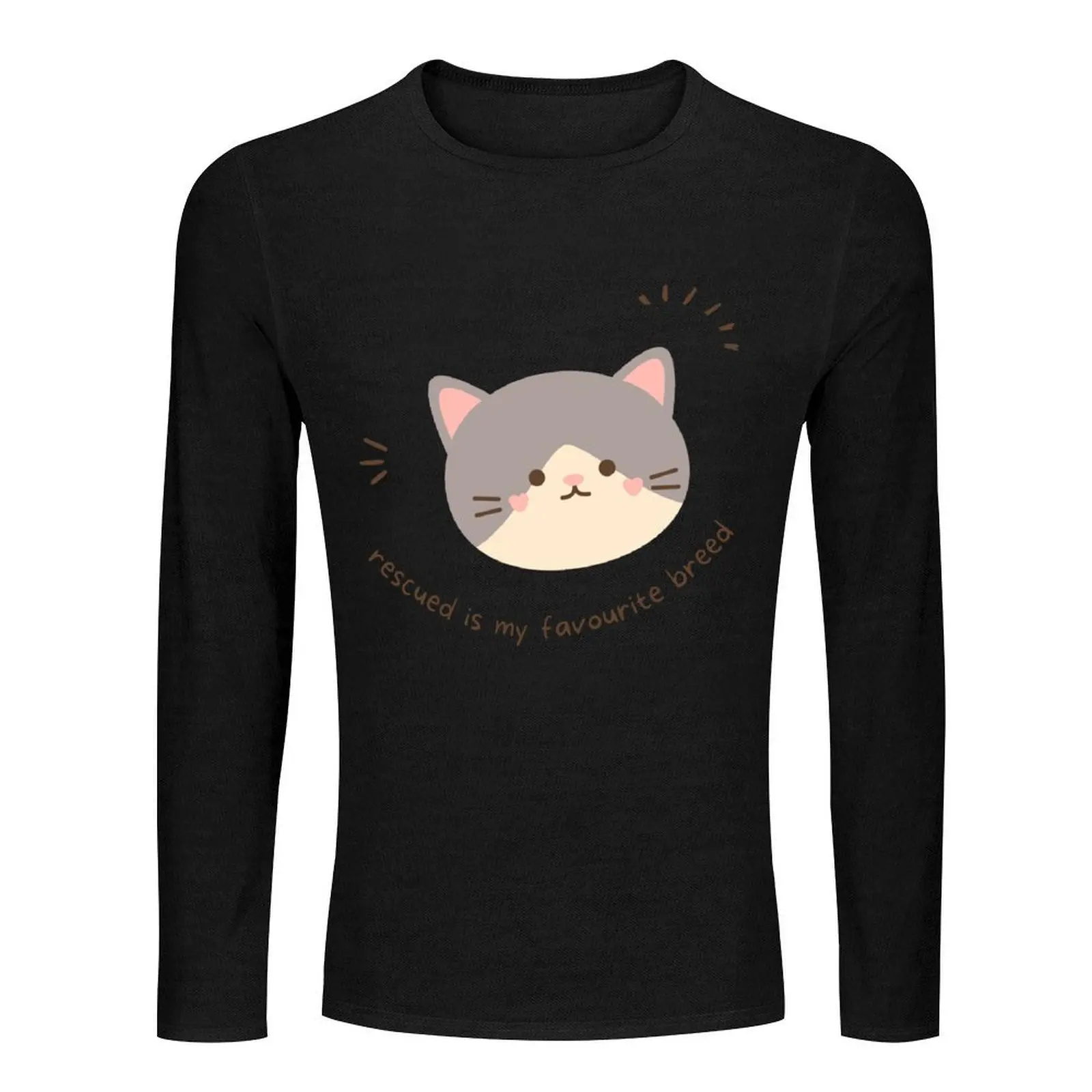 Длинная футболка Rascued is my Favorite breed винтажная мужская одежда кавайная футболки в