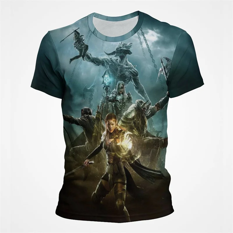 

Футболка мужская с 3D-принтом The Elder свитки Skyrim, модная тенниска в стиле хип-хоп, повседневная майка с коротким рукавом в стиле панк, уличная одежда, лето