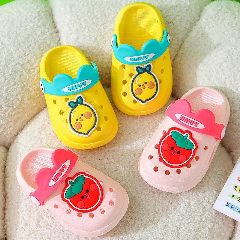 Шлепанцы для мальчиков и девочек мультяшная обувь летние тапочки начинающих