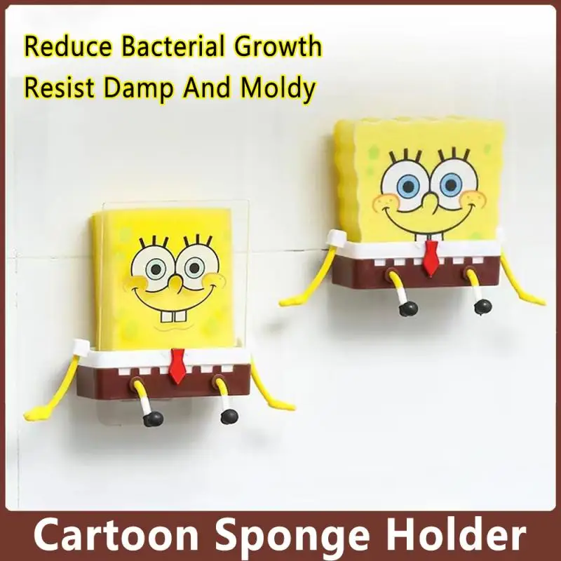 

Cute Spongebobs Sponge Holder Household Organizer Storage Sink Drain Rack Dish Wash Sponge Wipe Kitchen Accessories