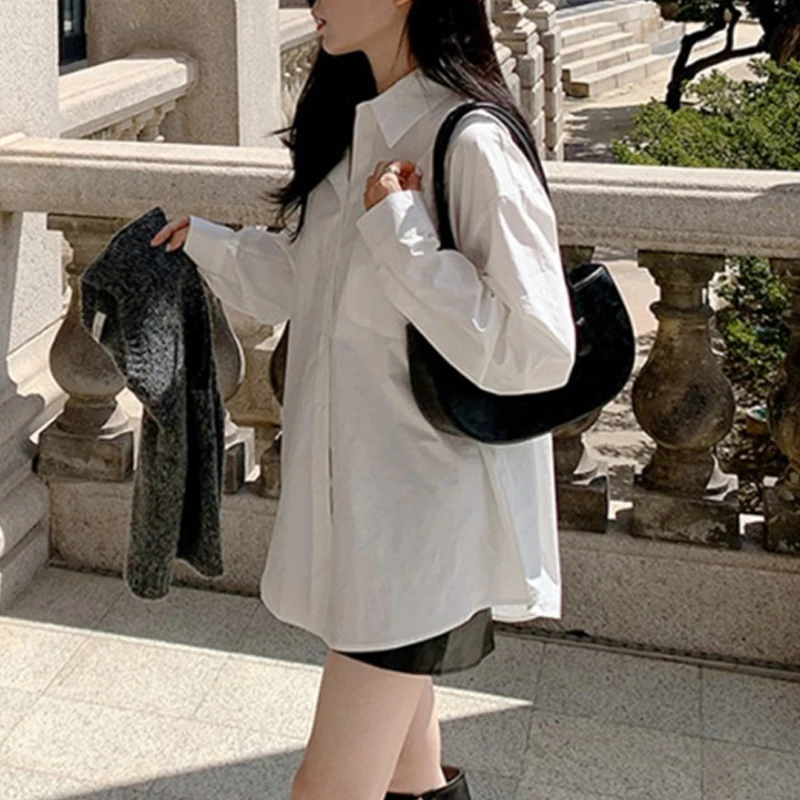 

Spring and Summer 2023 New Casual Loose Clothes Women Blouses Korean Fashion White Shirt Long Sleeve Shirt Women Tops 24665