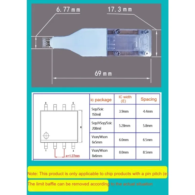 1 шт. Sop8 Soic8 TSSOP8 MSOP8 SOP16, разряд чипа, сжигание, зонд, пружинная игла, вспышка, кабель горелки для чипа eeprom (art.: 3920ce3daa337) - 3920ce3daa337