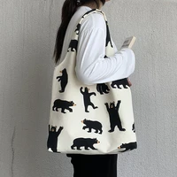 japanese vest canvas bag ladies shoulder bag large capacity eco friendly shopping bag womens handbags cute student bag