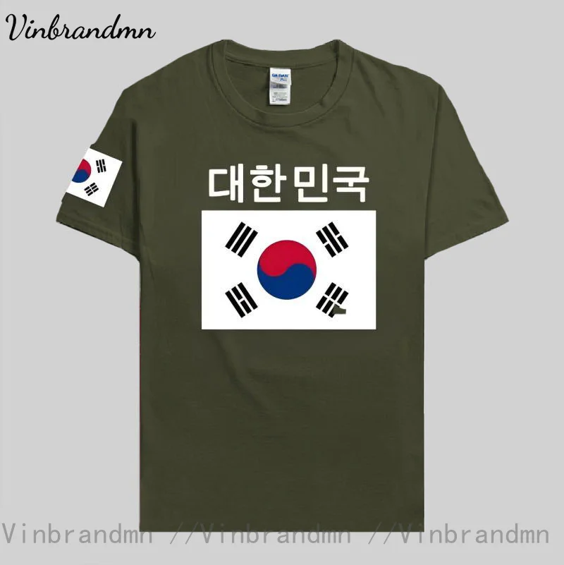 Корейская Южная футболка мужские футболки KOR этической команды 100% хлопок топы