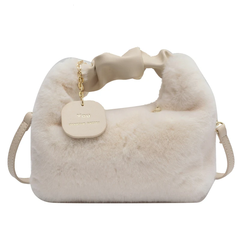 Plush Handheld Bag Women 2023 New Fashion Autumn and Winter Plush Bag Chain Crossbody Bag