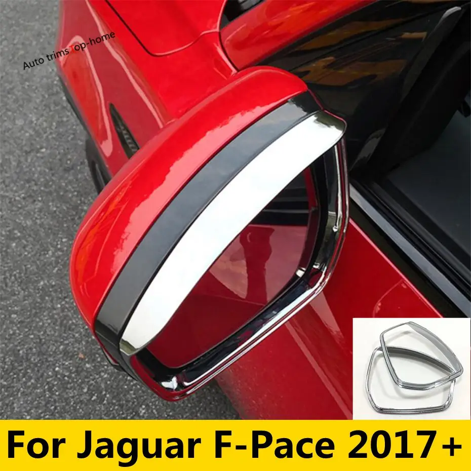 

Chrome Rearview Mirror Rain Shade Rainproof Blades Cover Trim Fit For Jaguar F-Pace 2017 - 2022