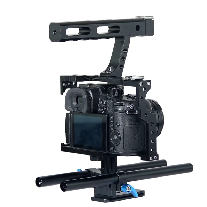 Фото JingYing фотооборудование из алюминиевого сплава, охранная видеокамера Dslr Cage Rig для GH4 A7S A7 A7R A7RII A7SII №4
