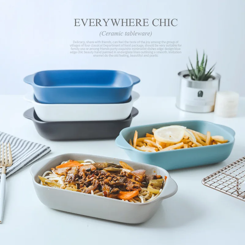

Ceramic Bakeware Set,Rectangular Baking Dish Lasagna Pans for Cooking,Kitchen,Cake Dinner,Banquet and Daily Use,of Baking Pans