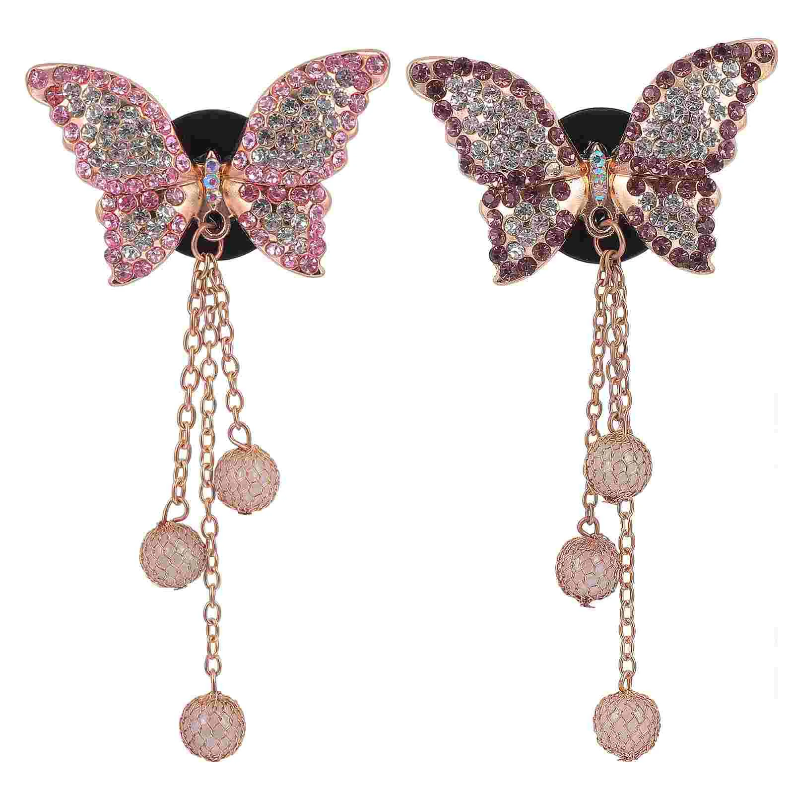 

2pcs Car Perfume Clips Rhinestone Tassel Air Freshener Clip Perfume Clip for Car