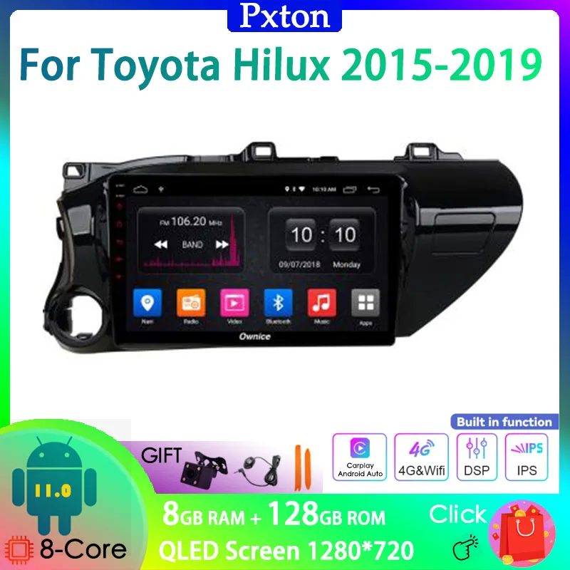 

Мультимедийный плеер для Toyota Hilux 2015-2019 Carplay Auto 8G + 128G 4G WIFI DSP Head