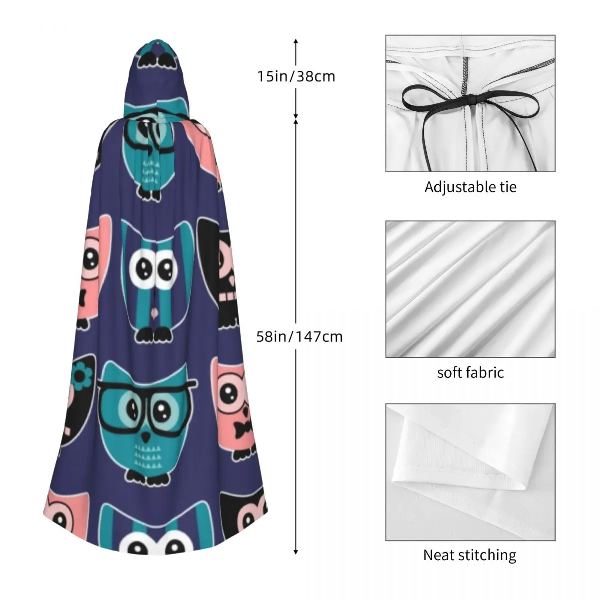 Женский длинный халат с капюшоном для косплея