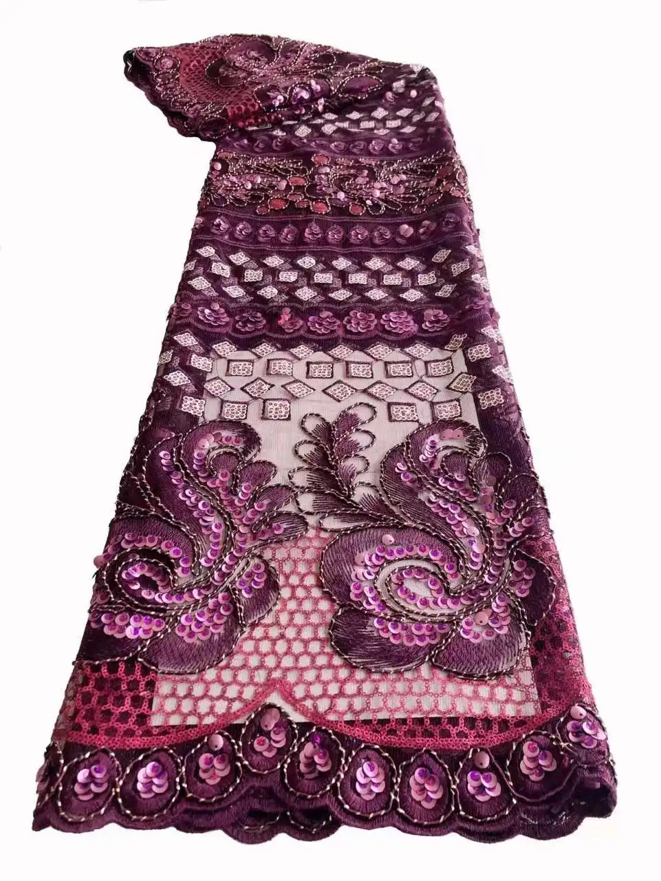 

African Lace Fabric 2022 High Quality Embroidery French Mesh Lace Fabric With Sequins For Women Party Wedding