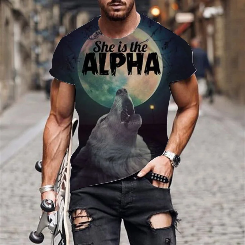 

Мужская рубашка, Мужская футболка Kanye, 3d принт волка, животный принт, толстовка, дорогая Эстетическая футболка Rage1