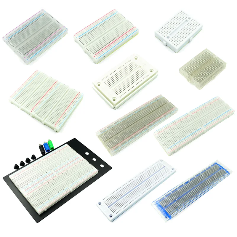 

Breadboard 270 400 700 750 830 1600 MB-102 Solderless PCB Mini Test Board ZY-204 Prototype Board Breadboard + 65PCS DuPont Line