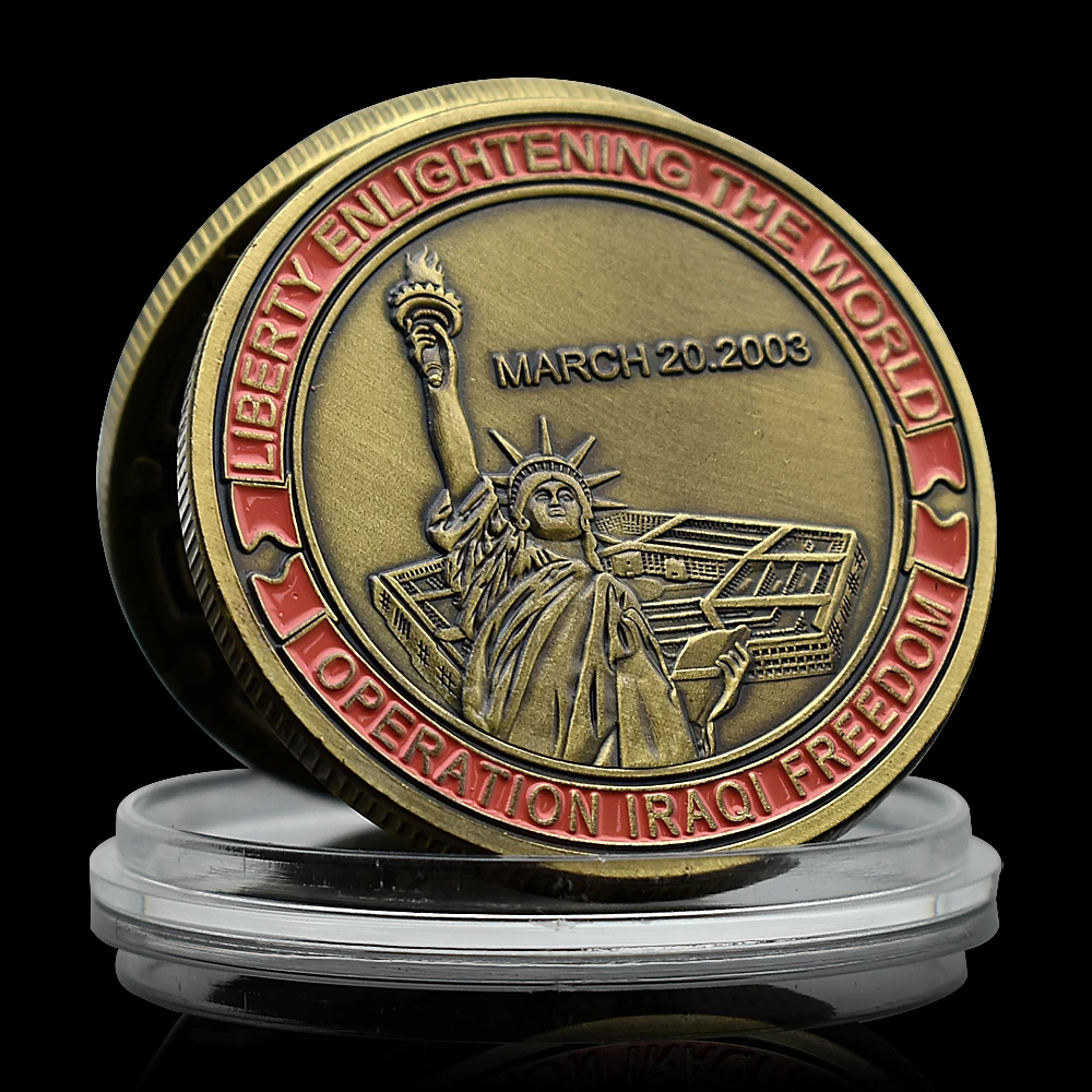 Бронзовая памятная монета для операции в США иракской свободы Liberty Enlightening The World