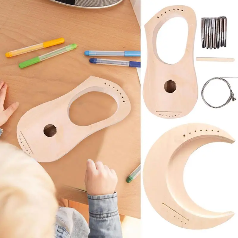 

Lyre Making Supplies Beginner Friendly Wooden String Instrument Making Kit Lyre Harp Making Supplies For Music Lovers Instrument