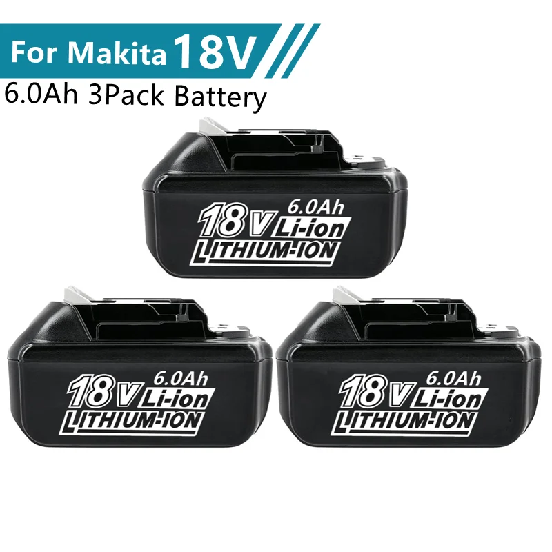 

3Pack 6.0Ah BL1850 Replacement Battery for 18V Makita Battery, Lithium-ion Battery for Makita 18v battery BL1840 Bl1830 Bl1860