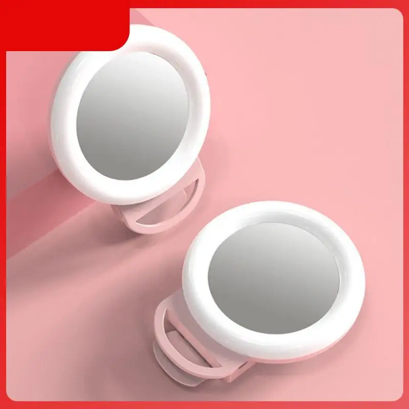 

Mobile Phone Lights Lamp Usb Charging Interface One Button Switch Dimming Led Ring Light Mirror Design Clip-on Makeup Mirror