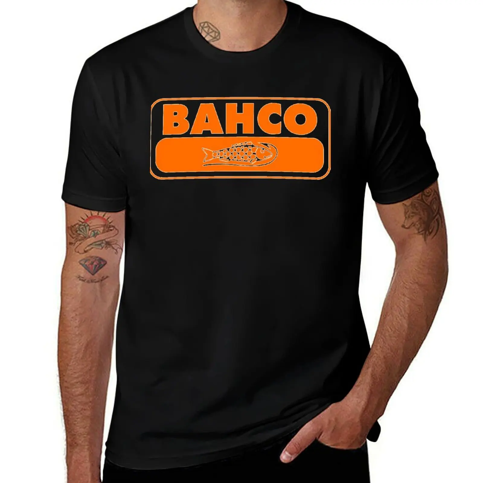 Bahco Tools Orange Fish Logo design Классическая футболка летние топы с рисунком дешевые вещи