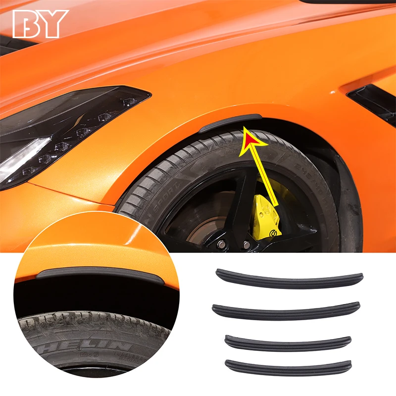 

For Chevrolet Corvette C7 2014-2019 ABS Black Car Bumper Fender Flare Mud Flap Splash Guards Wheel Eyebrow Lip Accessories
