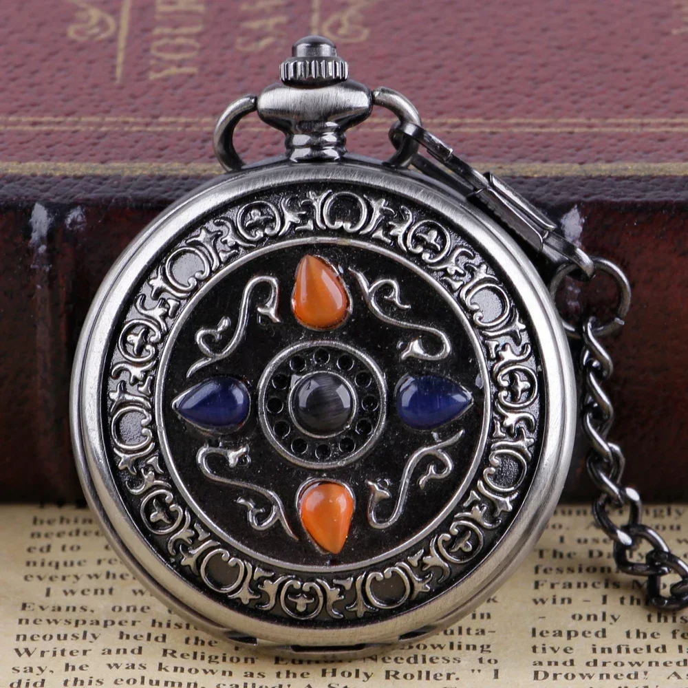 Механические мужские карманные часы роскошные латунные антикварные с подвеской