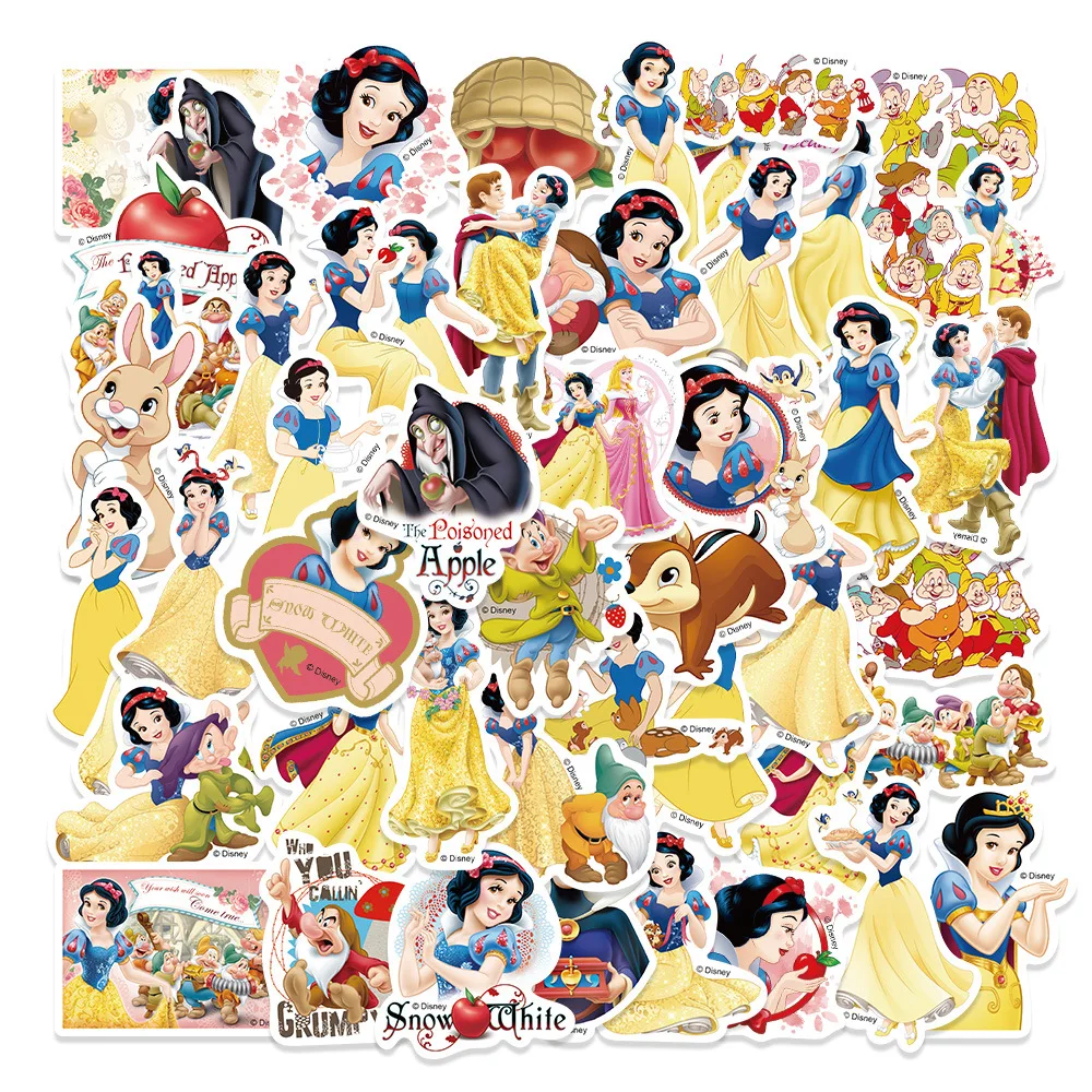 

Disney Cute Anime snow white Cartoon Stickers Decals Kids Toy Laptop Phone Scrapbook Luggage Car Decoration princess Sticker