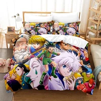 3d printed anime hunterxhunter full time hunter bedding set down quilt cover with pillowcase double complete queen king bedding