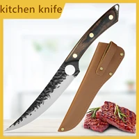 chef knife professional meat cleaver hunting knife forged stainless steel knife fish fruit vegetables slice kitchen boning knife