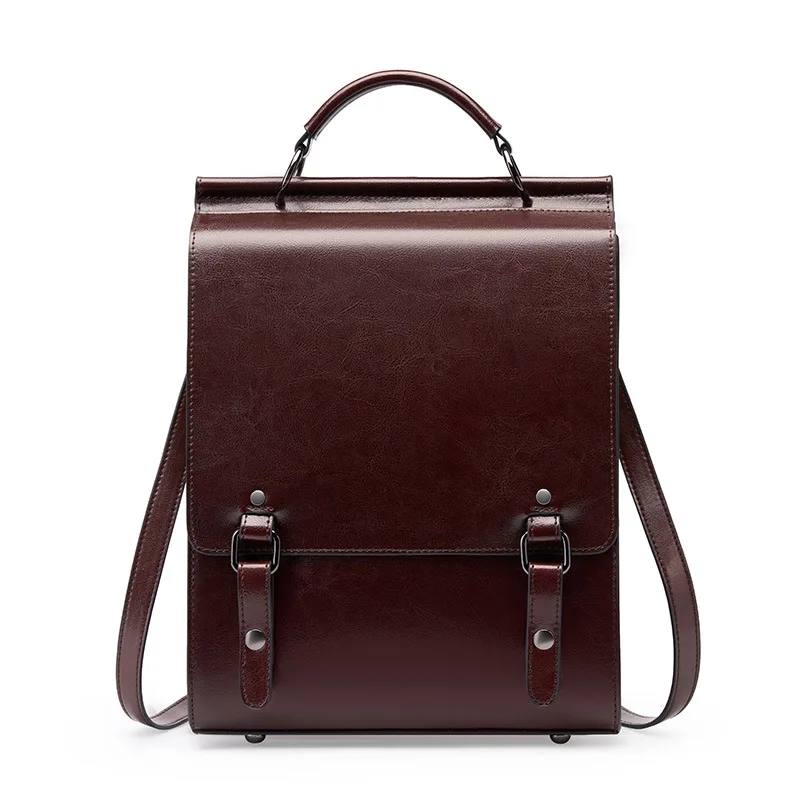 

Women Vintage Leather Backpacks College Style Student Backpack 2023 New Multifunctional Casual Travel School Bag Ladies Totes