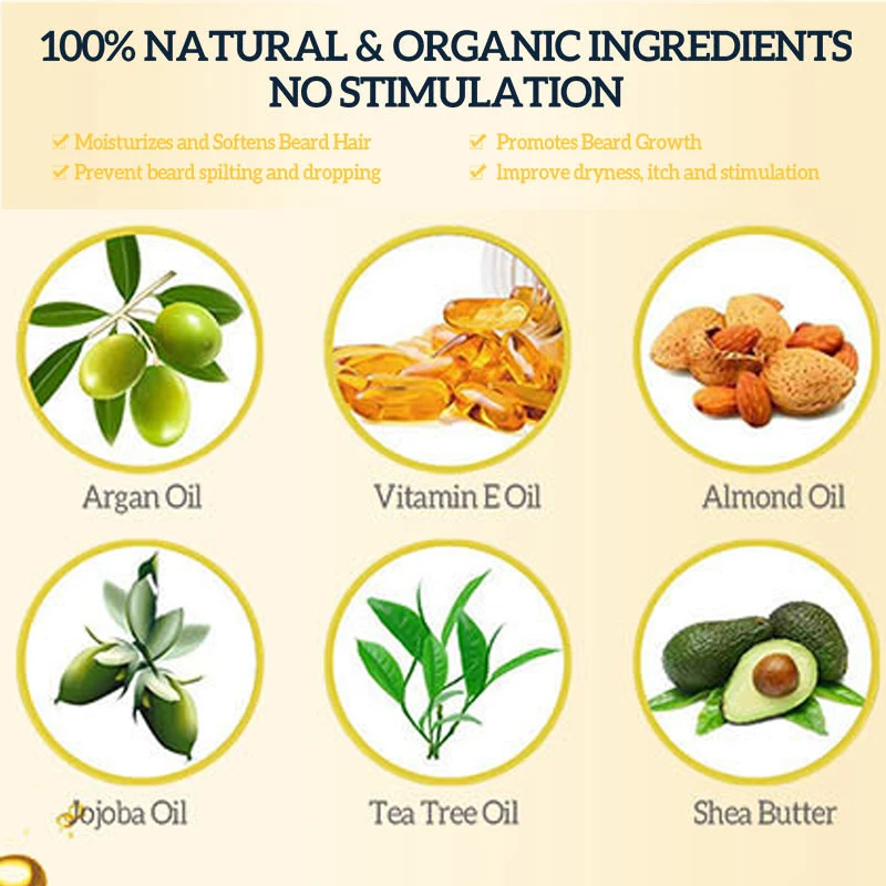 Натуральный бальзам для бороды воск мужчин масло роста увлажняющий