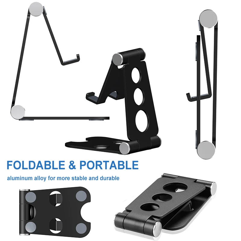 Aluminum Alloy Tablet Stand Holder Folding Portable Large Size Phone Lazy Bracket Universal Anti-skid Desktop Holder Stand
