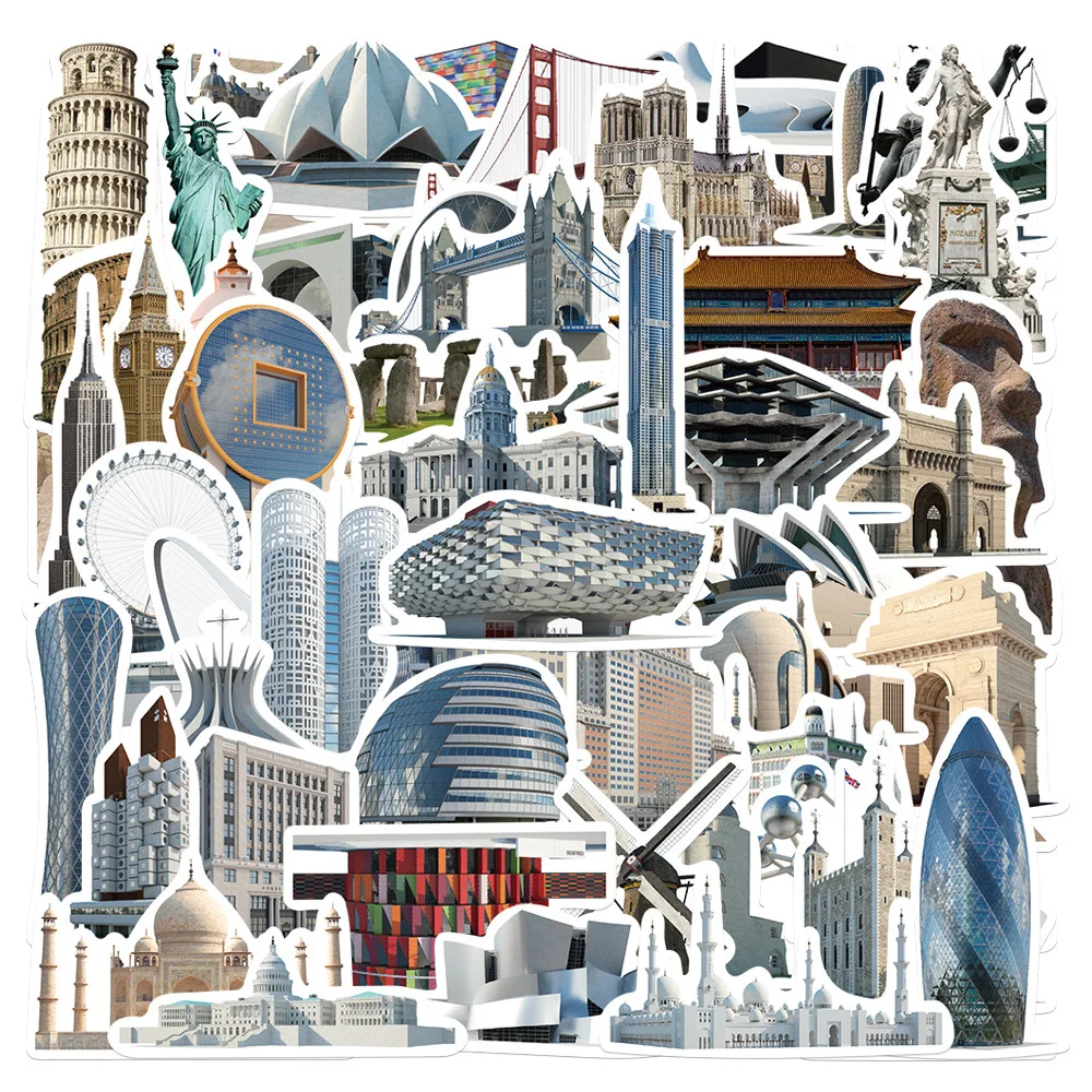 

Наклейки в стиле всемирно известных городов, 10/30/65 шт.