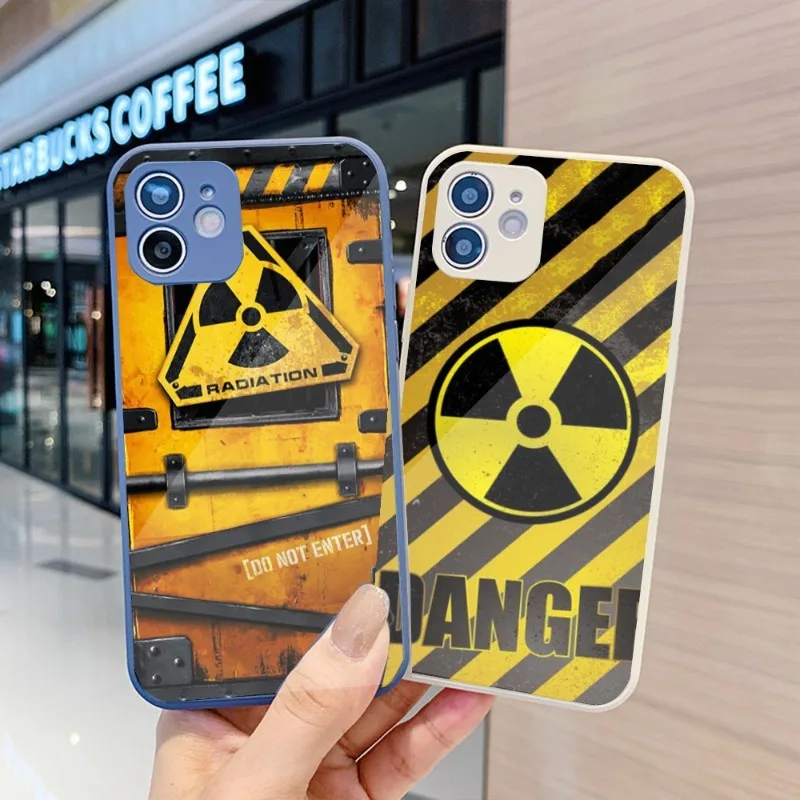 

Radiation Zone Phone Case For IPhone 14 13 12 11 Pro Max X XR XS 8 7 Plus Liquid Glass Color Phone Cover