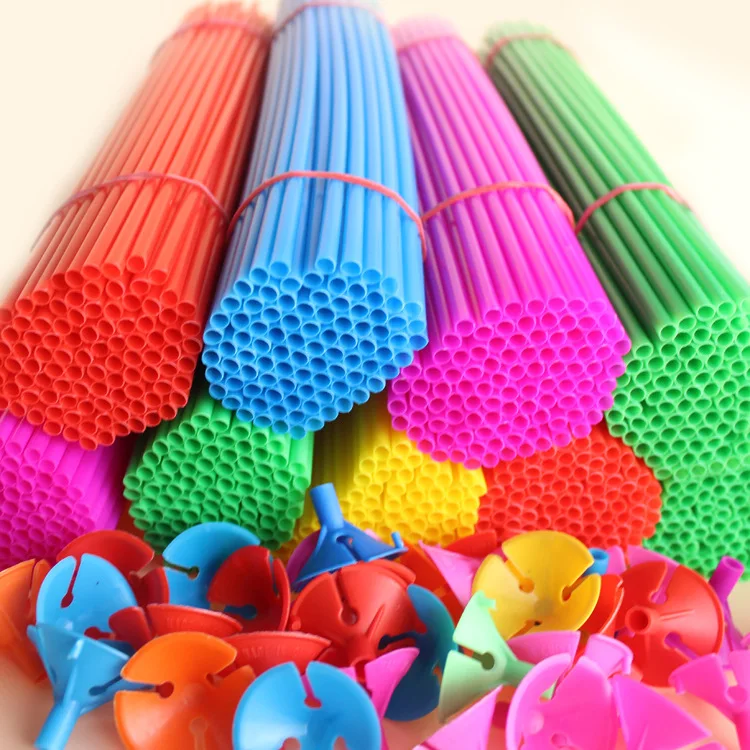 

30pcs 30cm Colour Foil Latex Balloons Sticks Pole Plastic Rods Holder Cups Birthday Party Wedding Balloon Decoration Accessories
