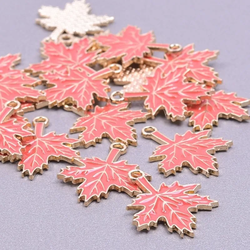 15 шт./лот подвески в виде красного кленового листа ветки растения Канады Модные