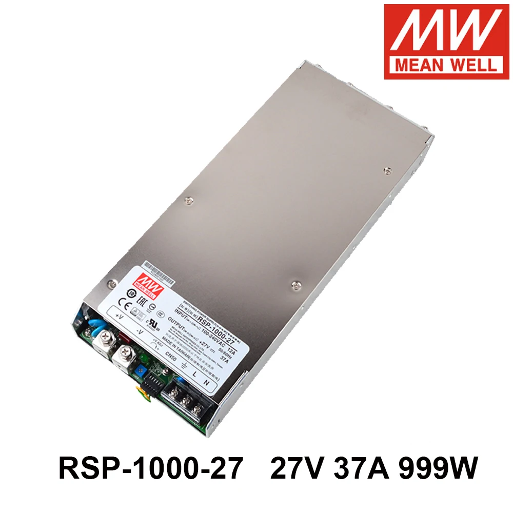 

MEAN WELL RSP-1000-27 AC TO DC 27V 37A 999W Single Output Switching Power Supply PFC Meanwell Laser Machine Transformer