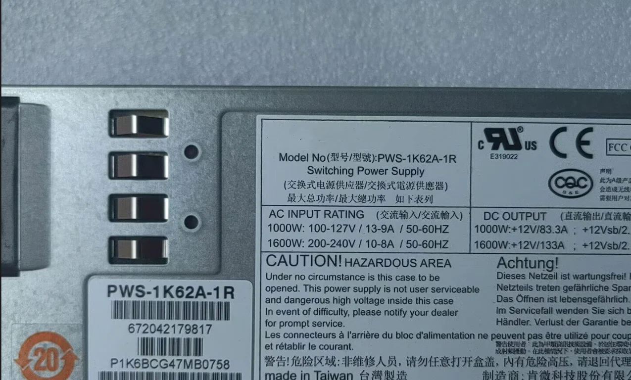 Фото Блок питания pws-1k62a-1r 1600 Вт №2