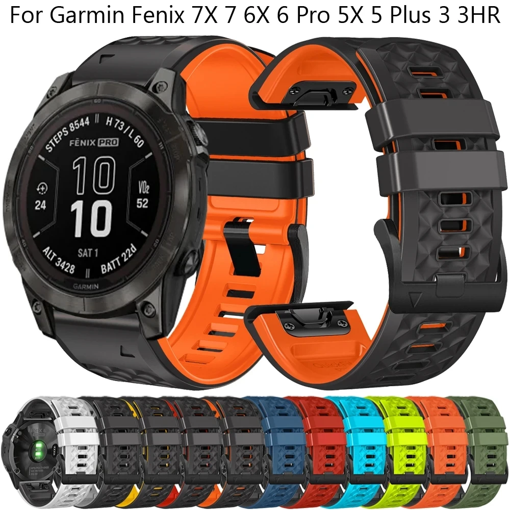 Силиконовый ремешок QuickFit для Garmin Epix Gen 2 и Fenix 7 7X Pro 47 51 мм Correa Marq 6X 6 22 26 от QCTOG