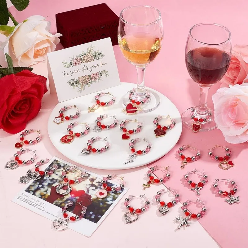 24 Шт. Цвет Шампанского Праздничная Тема Бокал Для Вина Подвески Маркеры Напитков