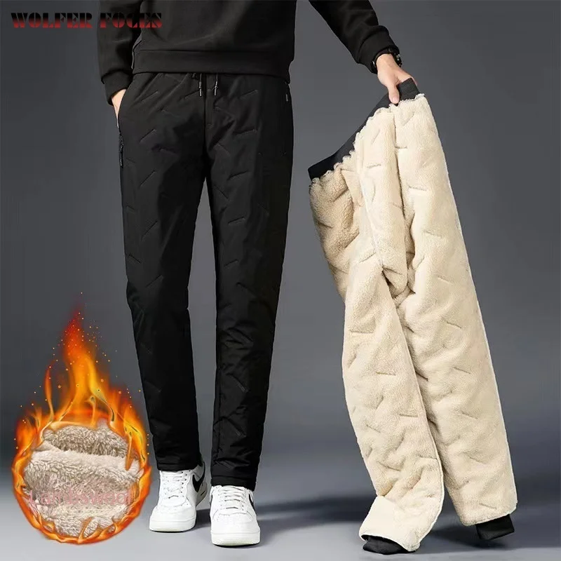 

Winter Men's Thick Warm Pants Outdoor Thermal Lined Trouser Jogger Camping Mountaineering Fleece Pants Male Plus Size Sweatpants