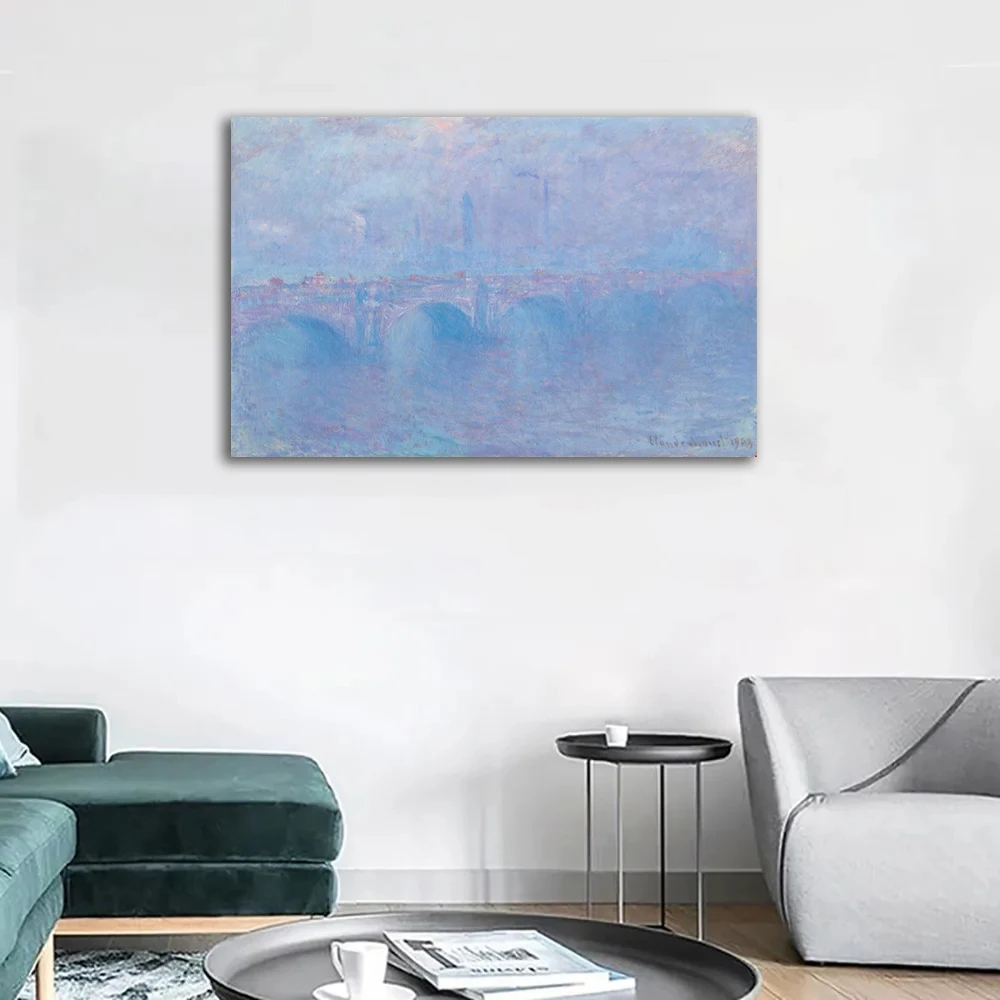 Клод Моне ватерлолоо мост эффект тумана 》 картина маслом Репродукция
